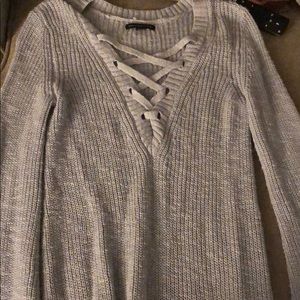 Lace up sweater